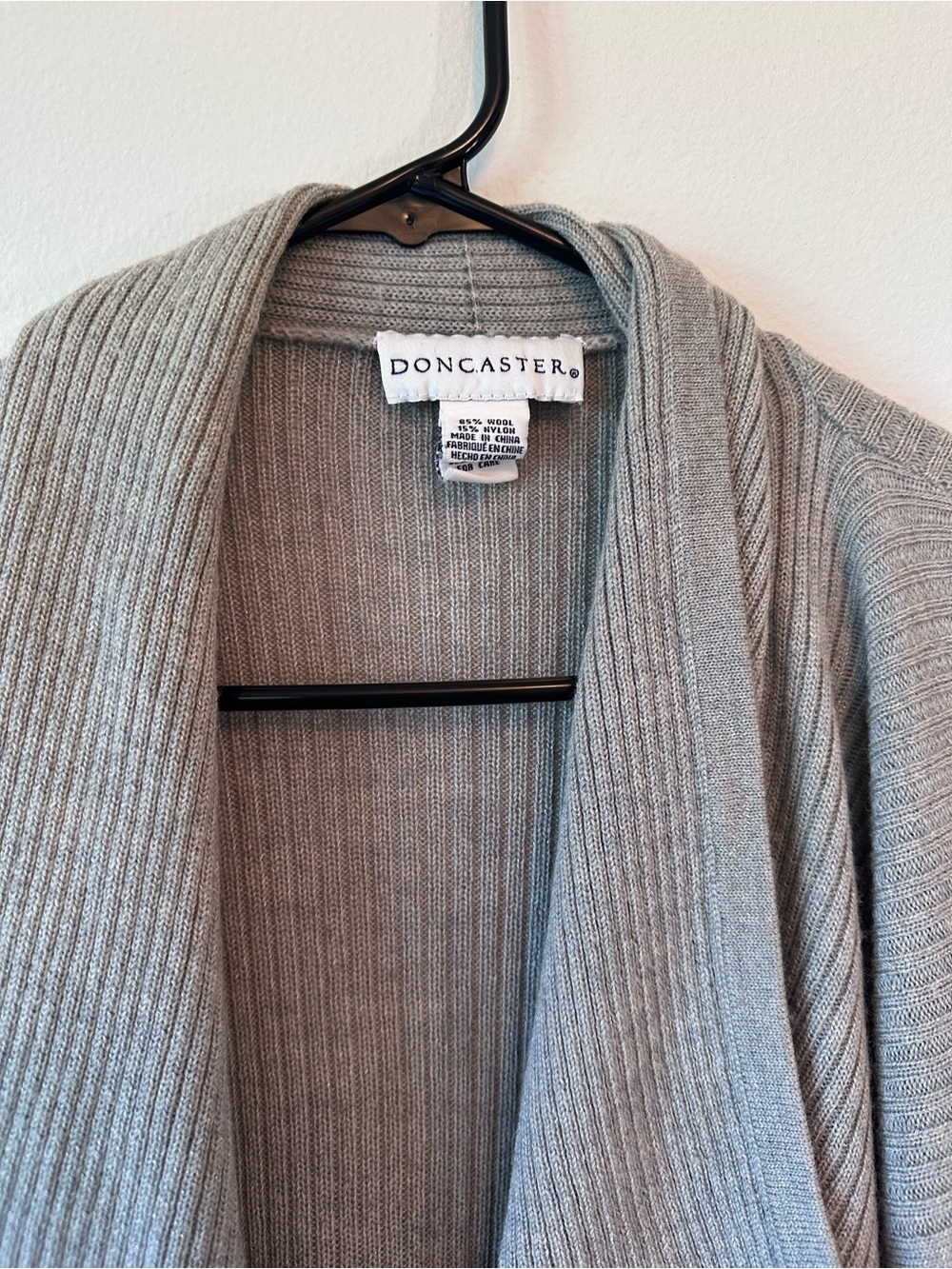 Gray Short-Sleeve Turtleneck Women's Top with Matching cardigan - Picture 3 of 7